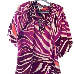 BiBi Pink and Orange Zebra Print Tunic Size Small